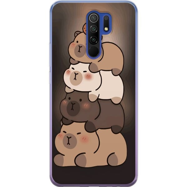 Kompatibelt Mobilskal till Xiaomi Redmi 9 Capybara Kawaii Cute Animal Figurine