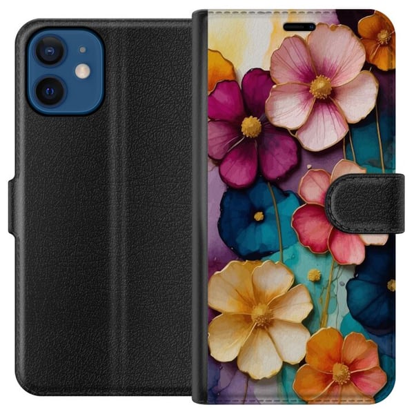 Kompatibelt Lommeboketui til Apple iPhone 12 Blomster Farger