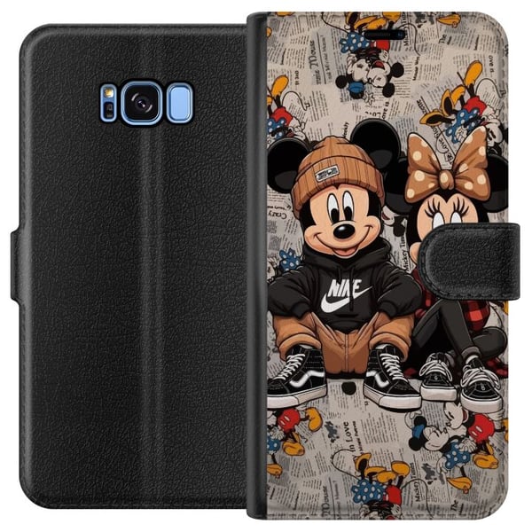 Kompatibelt Plånboksfodral till Samsung Galaxy S8 Tecknad musduo i streetwear med kepsar sneakers urban illustration Kompatibelt Plånboksfodral till Samsung Galaxy S8 Tecknad musduo i streetwear med kepsar sneakers urban illustration