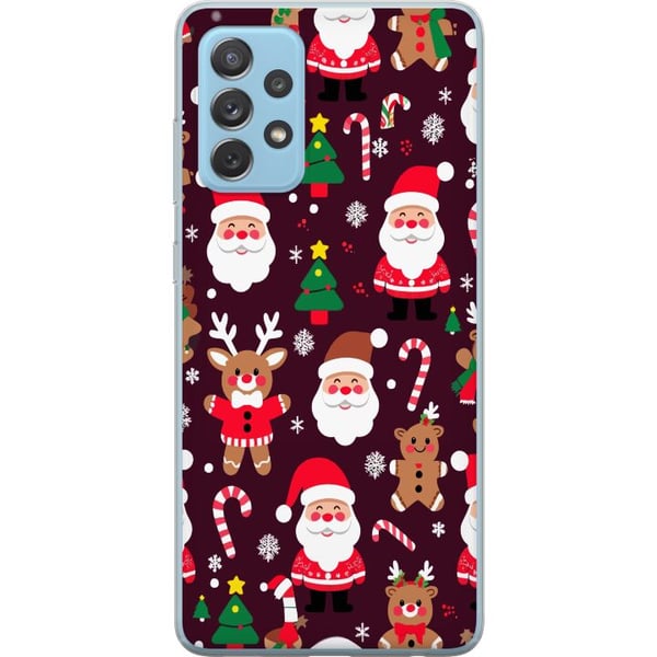 Kompatibel Mobilcover til Samsung Galaxy A52 5G Merry Squad-julemønster med nisser, rensdyr og peberkager, sødt vinterdesign i tegneseriestil