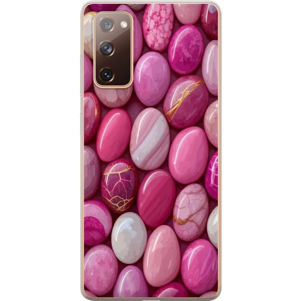 Kompatibelt Mobilskal till Samsung Galaxy S20 FE Rosa marmor stenar lyxigt pastellmönster med glansig yta perfekt för modern och chic design