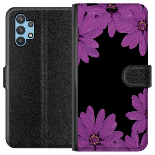 Kompatibelt Plånboksfodral till Samsung Galaxy A32 5G Blomsterverk Kompatibelt Plånboksfodral till Samsung Galaxy A32 5G Blomsterverk