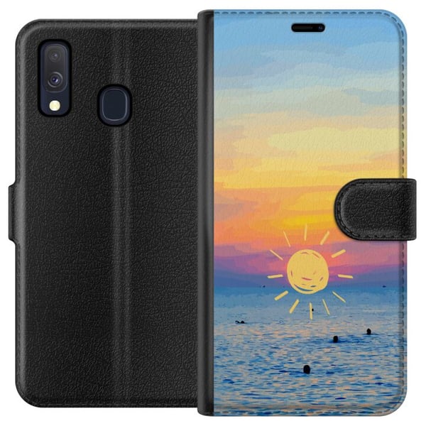 Kompatibel Tegnebogsetui til Samsung Galaxy A40 Solnedgang