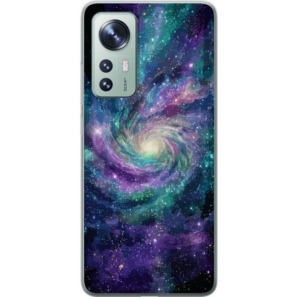 Yhteensopiva Puhelinkuori Xiaomi 12 Värikäs spiraaligalaksi avaruudessa tähtien sumujen ja kosmisen valon kanssa