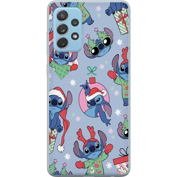 Kompatibelt Mobildeksel til Samsung Galaxy A52 5G Disney Stitch-julemønster – søt Stitch-juldesign med nisseluer, reinsdyrhorn og blå bakgrunn Kompatibelt Mobildeksel til Samsung Galaxy A52 5G Disney Stitch-julemønster – søt Stitch-juldesign med nisseluer, reinsdyrhorn og blå bakgrunn