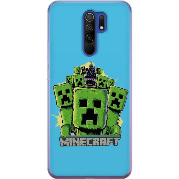 Kompatibel Mobilcover til Xiaomi Redmi 9 Minecraft Creeper-hær i tegneseriestil – grøn Creeper-illustration med klassisk Minecraft-tema for fans af s