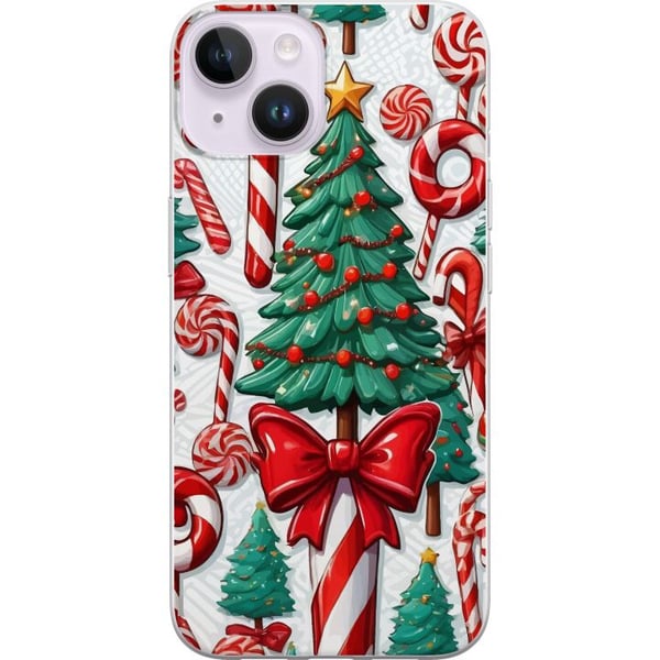 Kompatibelt Mobilskal till Apple iPhone 14 Plus Julgran poster Christmas tree polkagris godis holiday sweets julmotiv retro candy canes design art Kompatibelt Mobilskal till Apple iPhone 14 Plus Julgran poster Christmas tree polkagris godis holiday sweets julmotiv retro candy canes design art