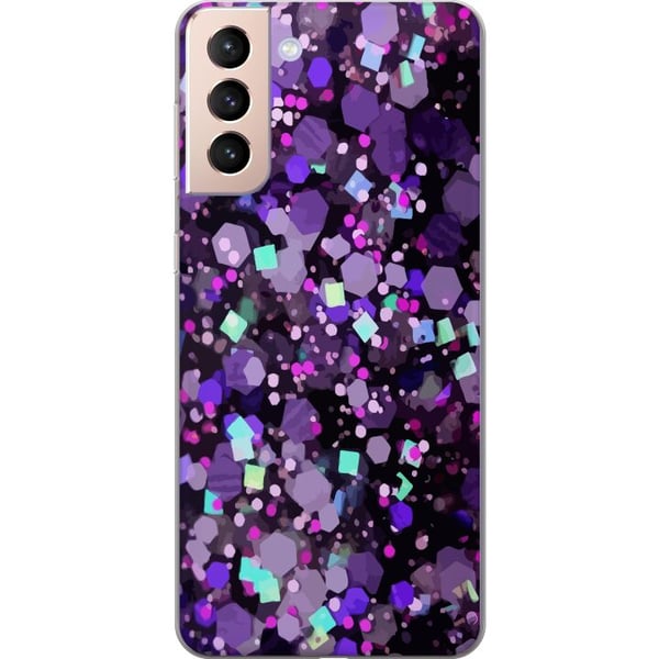 Kompatibel Mobilcover til Samsung Galaxy S21 Lilla Glitter