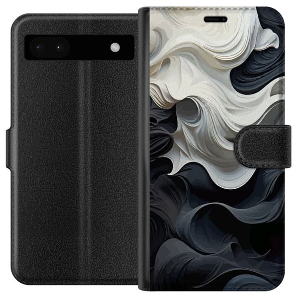 Yhteensopiva Lompakkokotelo Google Pixel 6a Silkki Musta/Valkoinen