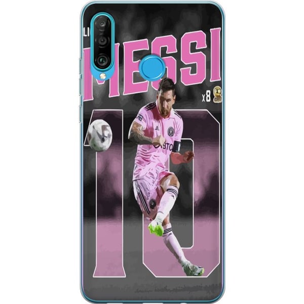 Kompatibelt Mobilskal till Huawei P30 lite Lionel Messi - Rosa