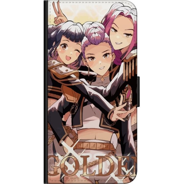 Kompatibelt Lommeboketui til OnePlus 9 Pro K-Pop Demon Hunters gull og svart anime-trio – kraftfullt K-pop-inspirert e-sportdesign med detaljerte kar