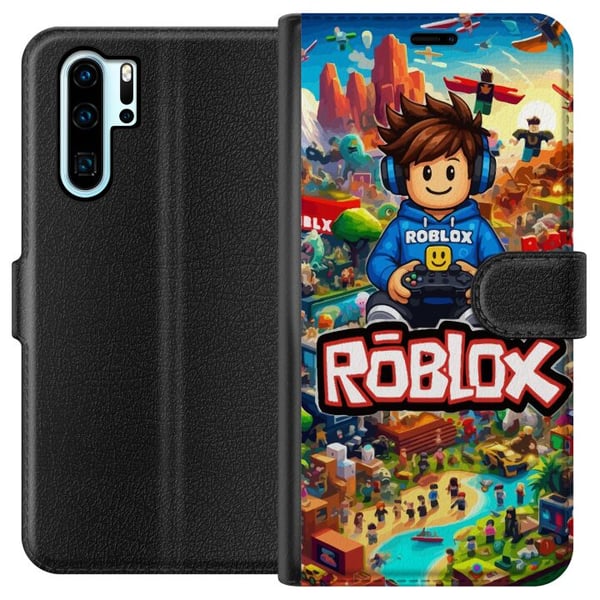 Yhteensopiva Lompakkokotelo Huawei P30 Pro Roblox-universumi, jossa on pelihahmoja, toiminnantäyteisiä seikkailuja ja lentäviä ajoneuvoja