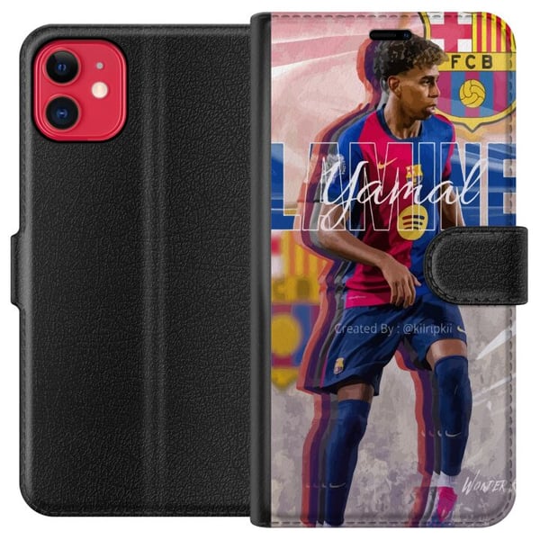 Kompatibel Tegnebogsetui til Apple iPhone 11 Lamine Yamal FCB Kompatibel Tegnebogsetui til Apple iPhone 11 Lamine Yamal FCB