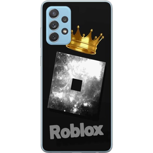 Kompatibelt Mobildeksel til Samsung Galaxy A52 5G Minimalistisk Roblox-symbol i svart og sølv med gyllen krone og luksuriøs gamerestetikk Kompatibelt Mobildeksel til Samsung Galaxy A52 5G Minimalistisk Roblox-symbol i svart og sølv med gyllen krone og luksuriøs gamerestetikk
