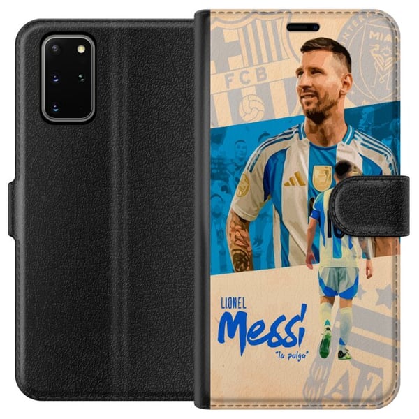 Kompatibelt Lommeboketui til Samsung Galaxy S20+ Lionel Messi portrett i Argentinas drakt ikonisk design for fotballfans med lidenskap og energi