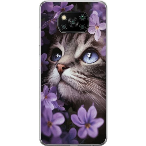 Kompatibelt Mobildeksel til Xiaomi Poco X3 NFC Katt og blomster