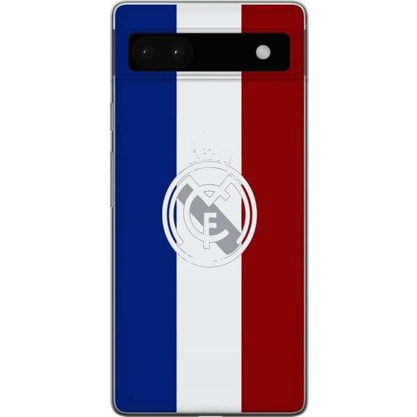 Yhteensopiva Puhelinkuori Google Pixel 6a Trikolorista inspiroitunut urheiludesign sinisenä, valkoisena ja punaisena – voimakas jalkapallohenkinen ku