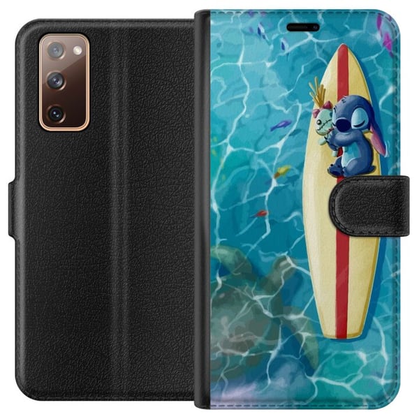 Kompatibel Tegnebogsetui til Samsung Galaxy S20 FE Stitch, der hviler på et surfbræt i turkis vand i sommerlig stil