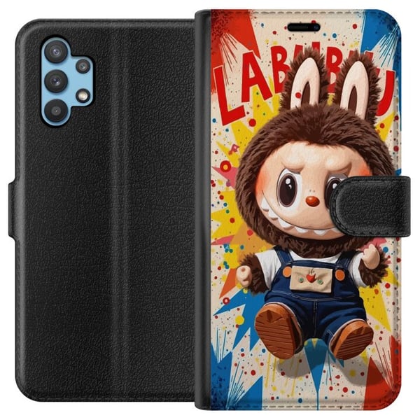 Kompatibelt Plånboksfodral till Samsung Galaxy A32 5G Kanindräkt med busigt uttryck och serietidningsbakgrund som ger energisk lekfull popkulturell s Kompatibelt Plånboksfodral till Samsung Galaxy A32 5G Kanindräkt med busigt uttryck och serietidningsbakgrund som ger energisk lekfull popkulturell s