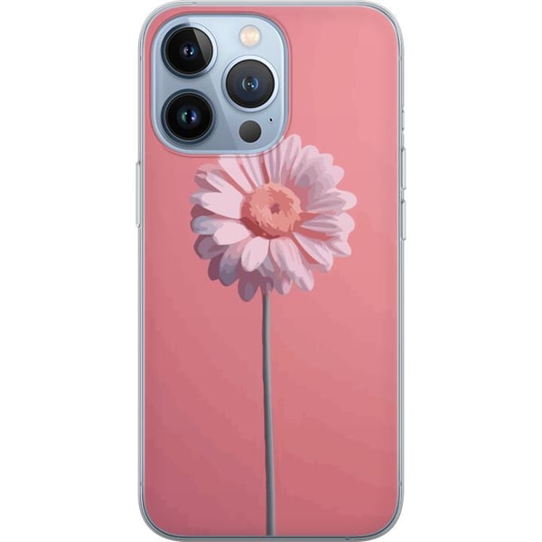 Kompatibelt Mobildeksel til Apple iPhone 13 Pro Enkel rosa blomst på lys bakgrunn elegant minimalistisk design perfekt for en stilren look