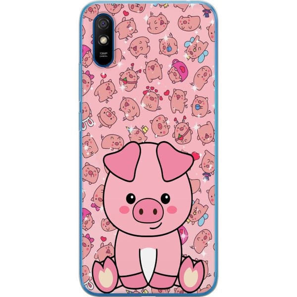 Kompatibel Mobilcover til Xiaomi Redmi 9A Kawaii Gris Sød Lyserød Dyr Anime
