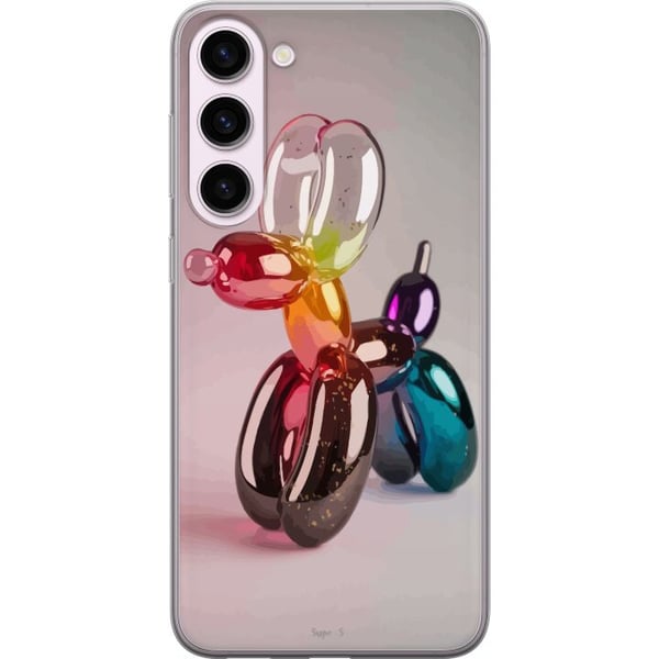 Kompatibel Mobilcover til Samsung Galaxy S23+ Balloon Pup farverig ballonhund i pop art-glasstil, regnbuefarver og moderne trendy design