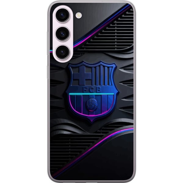 Kompatibel Mobilcover til Samsung Galaxy S23+ FC Barcelona-emblem i neonblåt og rosa med futuristisk metalfølelse Kompatibel Mobilcover til Samsung Galaxy S23+ FC Barcelona-emblem i neonblåt og rosa med futuristisk metalfølelse