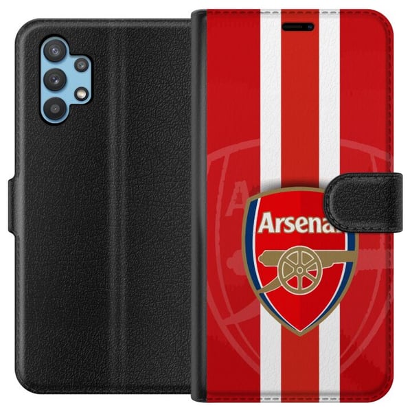 Kompatibelt Plånboksfodral till Samsung Galaxy A32 5G Arsenal logga med rödvit bakgrund klassisk fotballdesign för klubbens riktiga fans