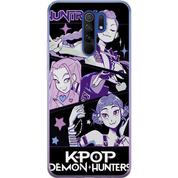 Kompatibelt Mobilskal till Xiaomi Redmi 9 Kpop Demon Hunters Huntrix Trio Purple Stars Retro Cosmic Idol Glow