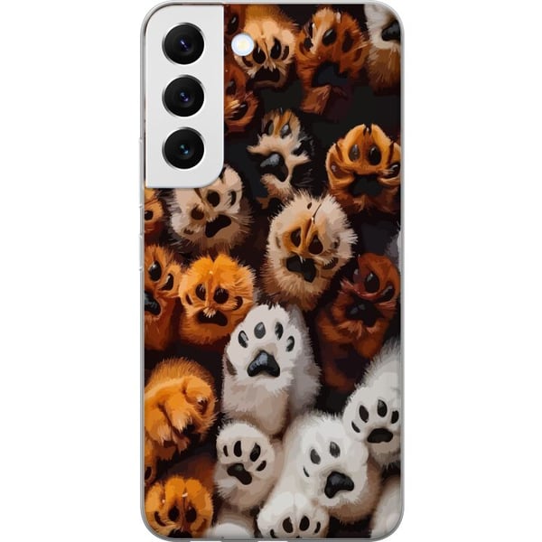 Kompatibelt Mobilskal till Samsung Galaxy S22 5G Djurens tassar i närbild gullig och detaljrik design fylld av värme mjukhet och lekfull energi