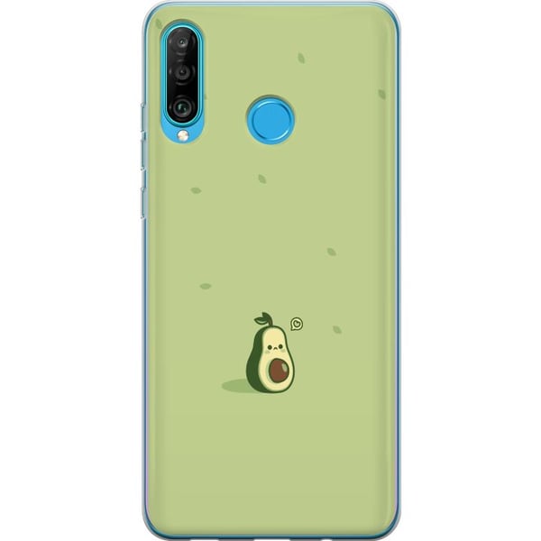 Kompatibel Mobilcover til Huawei P30 lite Sød avocadodesign i grønt, sød moderne illustration, der spreder glæde og frisk energi