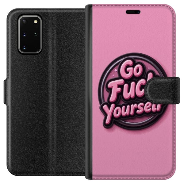 Kompatibelt Plånboksfodral till Samsung Galaxy S20+ Rund rosa emblemform med upphöjd text, lekfull grafisk design med mjuka former och popestetisk kä Kompatibelt Plånboksfodral till Samsung Galaxy S20+ Rund rosa emblemform med upphöjd text, lekfull grafisk design med mjuka former och popestetisk kä