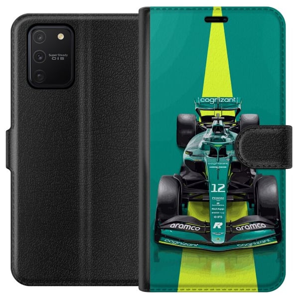 Kompatibelt Lommeboketui til Samsung Galaxy S10 Lite Grønn formelbil i moderne racingdesign med stilrent studiopreg Kompatibelt Lommeboketui til Samsung Galaxy S10 Lite Grønn formelbil i moderne racingdesign med stilrent studiopreg