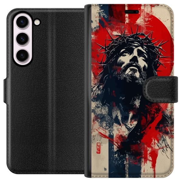 Kompatibel Tegnebogsetui til Samsung Galaxy S23+ Jesus med kors - kristent motiv med stærk symbolik om tro og håb Kompatibel Tegnebogsetui til Samsung Galaxy S23+ Jesus med kors - kristent motiv med stærk symbolik om tro og håb