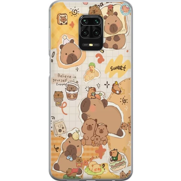 Kompatibel Mobilcover til Xiaomi Redmi Note 9S Kawaii capybara mobilskal med gulliga djurmotiv