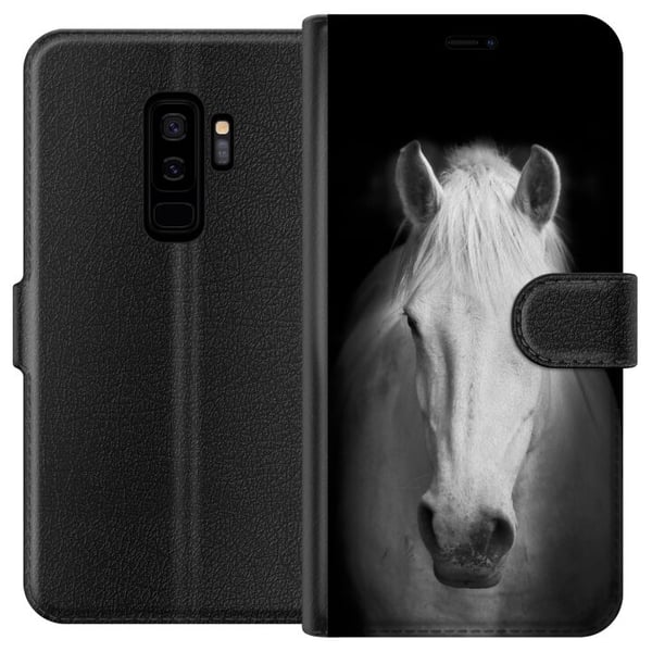 Kompatibelt Plånboksfodral till Samsung Galaxy S9+ Vit Häst Kompatibelt Plånboksfodral till Samsung Galaxy S9+ Vit Häst