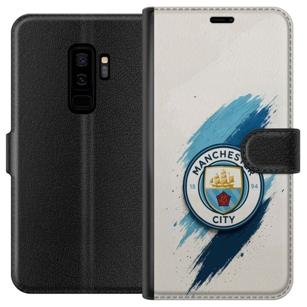 Kompatibelt Plånboksfodral till Samsung Galaxy S9+ Manchester City fotboll Jack Grealish blå penseldrag illustration