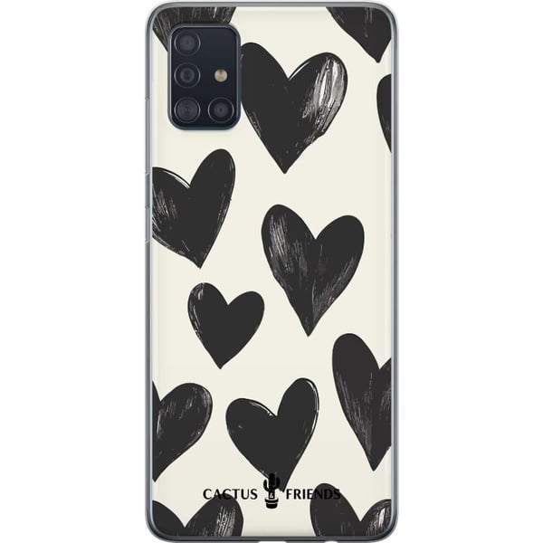 Kompatibelt Mobildeksel til Samsung Galaxy A51 Cactus and Friends - Dristig svart kjærlighetsmønster Kompatibelt Mobildeksel til Samsung Galaxy A51 Cactus and Friends - Dristig svart kjærlighetsmønster