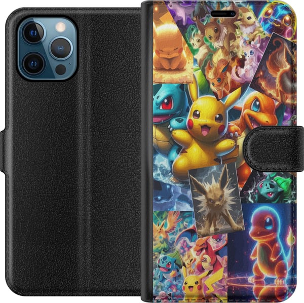 Yhteensopiva Lompakkokotelo Apple iPhone 12 Pro Pokémon-kuvitus – Pikachu, Eevee ja Charmander värikkäässä designissa Yhteensopiva Lompakkokotelo Apple iPhone 12 Pro Pokémon-kuvitus – Pikachu, Eevee ja Charmander värikkäässä designissa