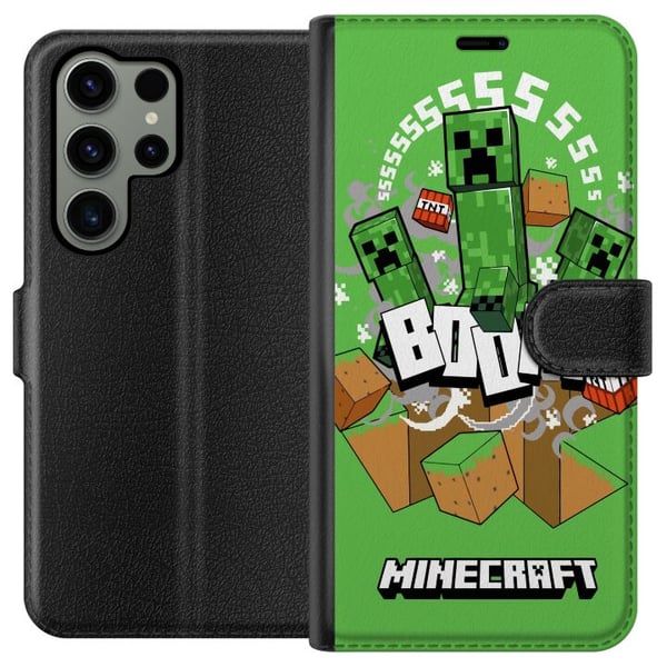 Kompatibel Tegnebogsetui til Samsung Galaxy S23 Ultra Minecraft Boom
