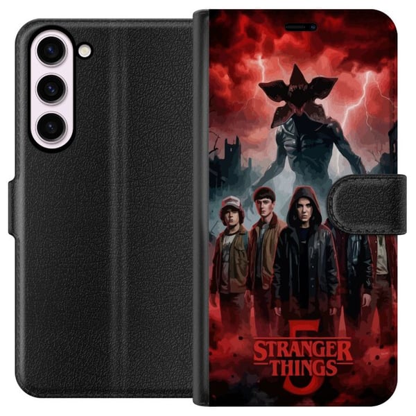 Kompatibelt Lommeboketui til Samsung Galaxy S23+ Mørk Stranger Things-inspirert fantasyillustrasjon med torden og dramatisk skrekkstemning