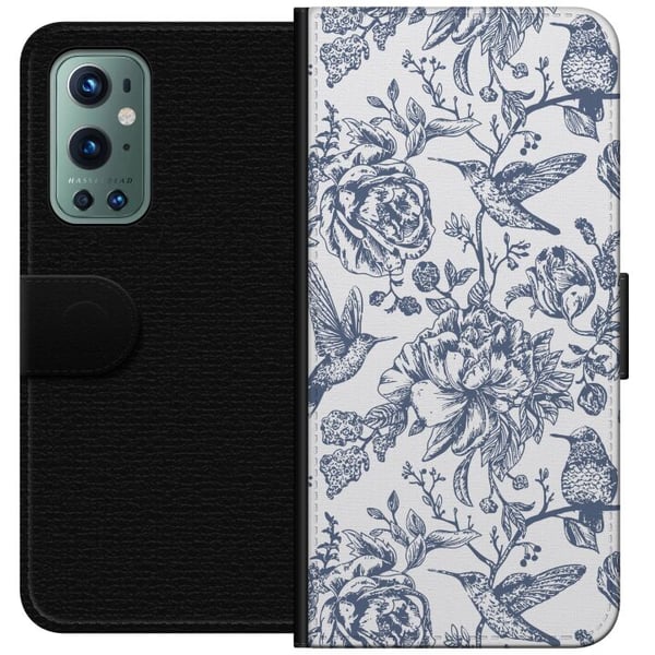 Kompatibel Tegnebogsetui til OnePlus 9 Pro Blomster & Fugle - Romantisk Vintage-stil Mønster