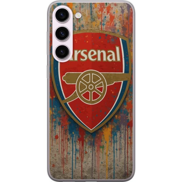 Kompatibel Mobilcover til Samsung Galaxy S23+ Arsenal-kunstmotiv i rødt og hvidt med farvestænk, perfekt til fodboldfans, der elsker kunst og sportss Kompatibel Mobilcover til Samsung Galaxy S23+ Arsenal-kunstmotiv i rødt og hvidt med farvestænk, perfekt til fodboldfans, der elsker kunst og sportss