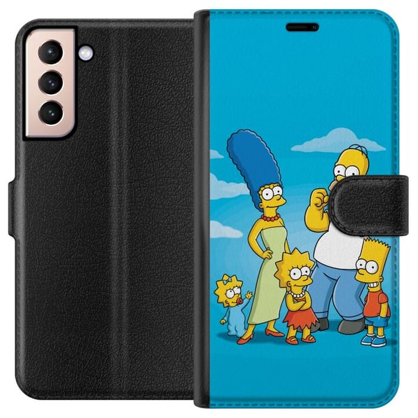 Kompatibelt Lommeboketui til Samsung Galaxy S21 The Simpsons-familieportrett med Homer, Marge, Bart, Lisa og Maggie, ikonisk tegnet motiv Kompatibelt Lommeboketui til Samsung Galaxy S21 The Simpsons-familieportrett med Homer, Marge, Bart, Lisa og Maggie, ikonisk tegnet motiv