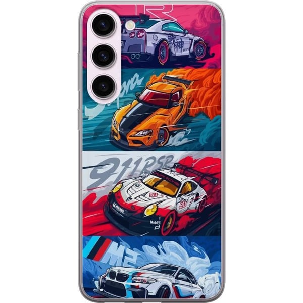 Kompatibel Mobilcover til Samsung Galaxy S23+ Hurtige Biler - Tegnet Mønster med Action Kompatibel Mobilcover til Samsung Galaxy S23+ Hurtige Biler - Tegnet Mønster med Action