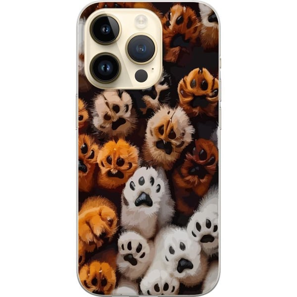Kompatibelt Mobilskal till Apple iPhone 14 Pro Djurens tassar i närbild gullig och detaljrik design fylld av värme mjukhet och lekfull energi
