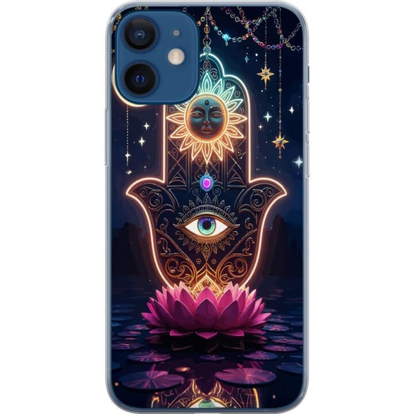 Kompatibel Mobilcover til Apple iPhone 12 Symbolisk håndillustration med øje, blomst og lys