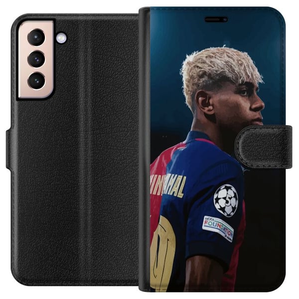 Kompatibelt Lommeboketui til Samsung Galaxy S21 Lamine Yamal - Barcelonas Wonderkid i Fokus