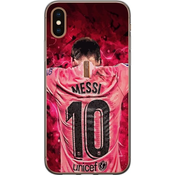 Yhteensopiva Puhelinkuori Apple iPhone XS Messi Fotboll Barcelona Argentina Motiv Legendarisk Spelare Yhteensopiva Puhelinkuori Apple iPhone XS Messi Fotboll Barcelona Argentina Motiv Legendarisk Spelare