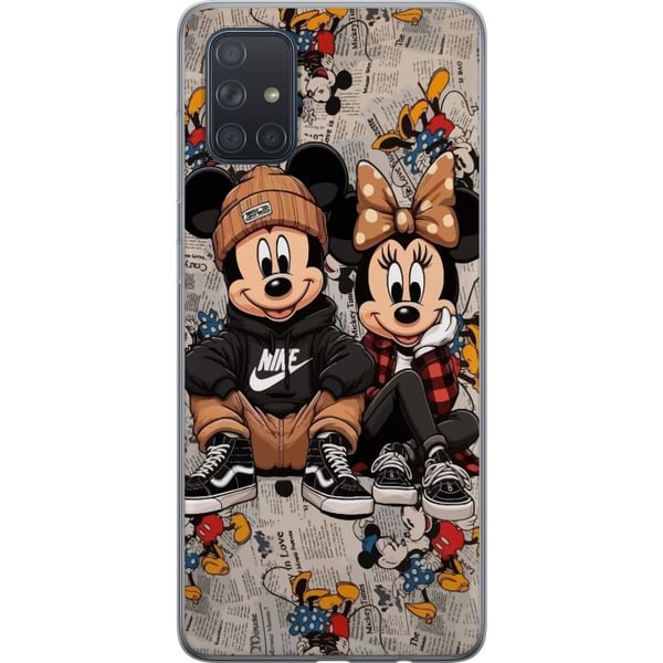 Kompatibel Mobilcover til Samsung Galaxy A71 Tegnet museduo i streetwear med kasketter sneakers urban illustration